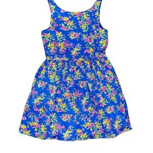 RALPH LAUREN POLO GIRLS DRESS 14 Sleeveless A-Line blue floral dress for Easter